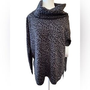 Calvin Klein Charcoal and Black Leopard Sweater size Small Brand New